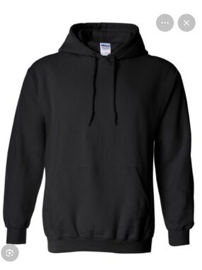 Gildan Black Pullover Hoodie with Kangaroo Pocket